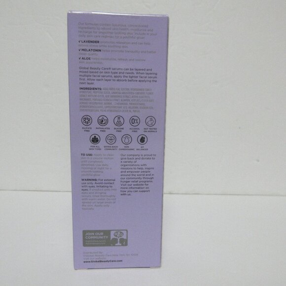 GLOBAL BEAUTY CARE Calming Nighttime Recovery Facial Serum~ 1 fl oz NEW Face - Picture 4 of 4